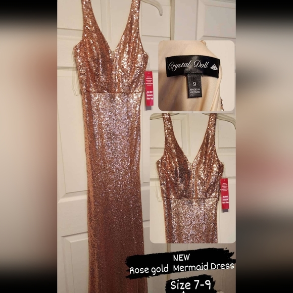 Sequence Rose Gold Mermaid Dress - Picture 1 of 1